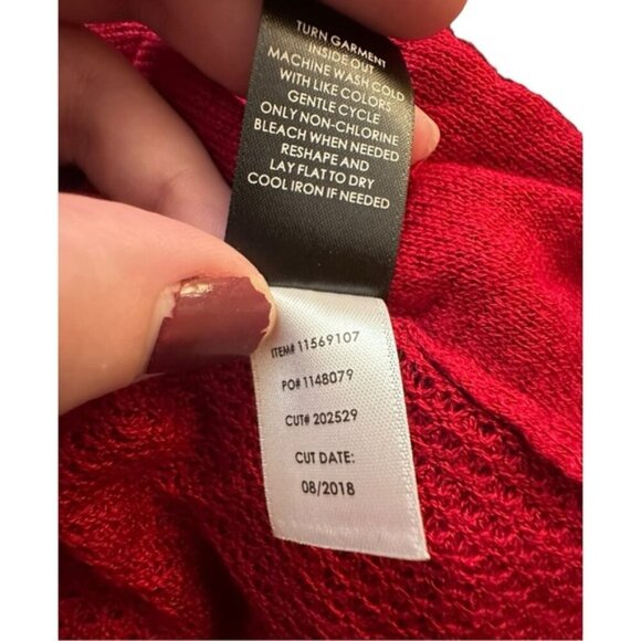 Women’s torrid 2 Crimson Red Drape Front Waffle Knit Waterfall Cardigan - Picture 11 of 13